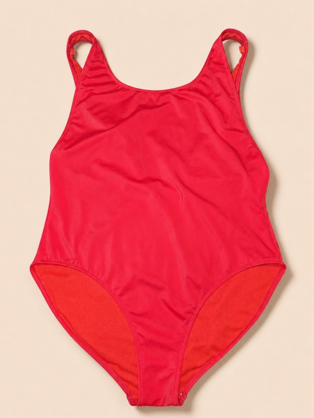 Athleta Red One-Piece Scoop Neck Swimsuit Size 38D/DD